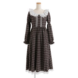 【10/23 10:59までの特別価格】レースフリルクラシカルチェックワンピース