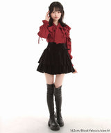 【10/23 10:59までの特別価格】レースアップティアードミニスカート