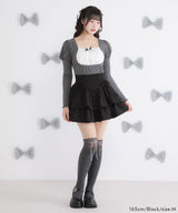 【10/23 10:59までの特別価格】レースアップティアードミニスカート
