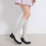 【10/23 10:59までの特別価格】厚底美脚ストレッチフィットロングブーツ 【大きいサイズ有】