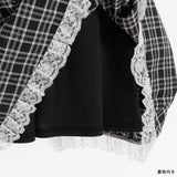 【4L~6L】レースフリルクラシカルチェックワンピース