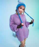 【10/23 10:59までの特別価格】カラフル猫ボーダーニット帽