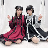 【10/23 10:59までの特別価格】フリルたっぷりレースアップリボンワンピース