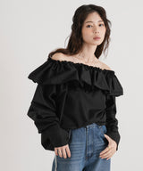 2wayオフショルフリルブラウス