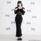 フリルレースロングフレアパンツ