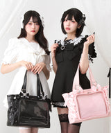レースアップリボンキラキラビジュー痛バッグ