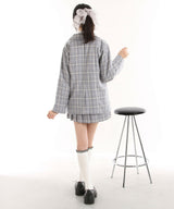 ジャケット&プリーツミニスカパンセットアップ