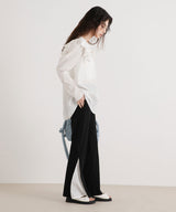 バイカラーリボンフリルラッシュガードトップス