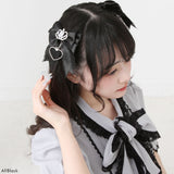 ときめき王冠ビジューレースリボン2個セットヘアクリップ