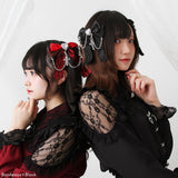 3wayハートビジューチェーン2個セットヘアクリップ