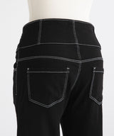 レースアップ美脚ストレッチフレアデニムパンツ