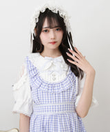 お茶会メイドヨークフリルリボンワンピース