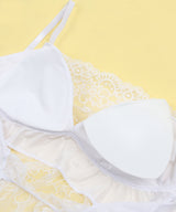 セクシー透けレースキャミ×パンツ2点セット【パット入り】【大きいサイズ有】