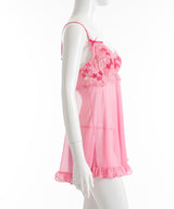 刺繍レースブラ×パンツナイトドレス×パンツ2点セット【大きいサイズ有】