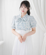 【メール便】選べる柄シンプルボウタイシャツブラウス