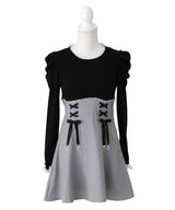 ドッキングリブカットリボンワンピース