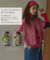 【26aw】フレア袖配色プルオーバーニット