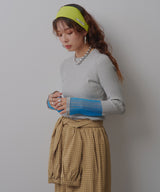 【26aw】フレア袖配色プルオーバーニット
