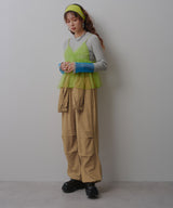 【26aw】フレア袖配色プルオーバーニット