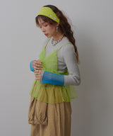 【26aw】フレア袖配色プルオーバーニット