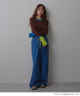 【26aw】フレア袖配色プルオーバーニット