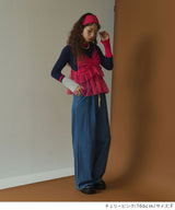 【26aw】フレア袖配色プルオーバーニット