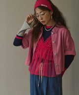 【26aw】フレア袖配色プルオーバーニット