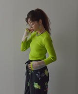 【26aw】フレア袖配色プルオーバーニット