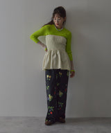 【26aw】フレア袖配色プルオーバーニット