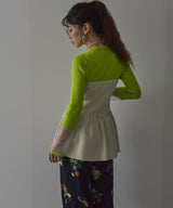 【26aw】フレア袖配色プルオーバーニット