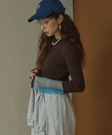 【26aw】フレア袖配色プルオーバーニット