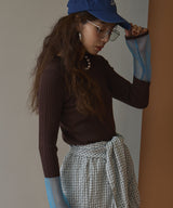 【26aw】フレア袖配色プルオーバーニット