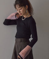 【26aw】フレア袖配色プルオーバーニット