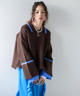 【10/23 10:59までの特別価格】ダンボールヘンリーネックプルオーバーニット