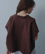 シアーサッカーランタンフレンチスリーブシャツ