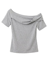 【メール便】オフショルカットソー半袖トップス