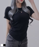 【メール便】脇シャーリング半袖Tシャツ/カットソー