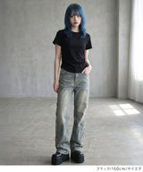 【メール便】脇シャーリング半袖Tシャツ/カットソー