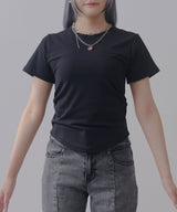 【メール便】脇シャーリング半袖Tシャツ/カットソー