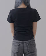 【メール便】脇シャーリング半袖Tシャツ/カットソー