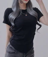 【メール便】脇シャーリング半袖Tシャツ/カットソー