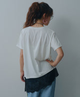 レイヤードレースTシャツ