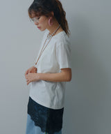 レイヤードレースTシャツ