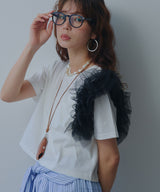 チュールフリルTシャツ