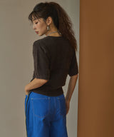 【10/23 10:59までの特別価格】フェザー半袖プルオーバーニット