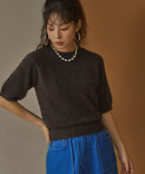 【10/23 10:59までの特別価格】フェザー半袖プルオーバーニット