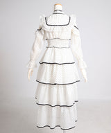 【10/23 10:59までの特別価格】2wayシアードットティアードロングワンピース