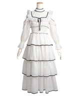 【10/23 10:59までの特別価格】2wayシアードットティアードロングワンピース