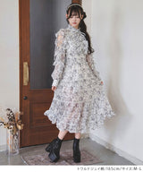 【10/23 10:59までの特別価格】プチハイネックティアードロングワンピース【大きいサイズあり】
