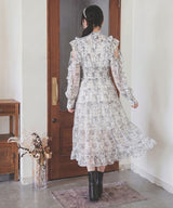 【10/23 10:59までの特別価格】プチハイネックティアードロングワンピース【大きいサイズあり】